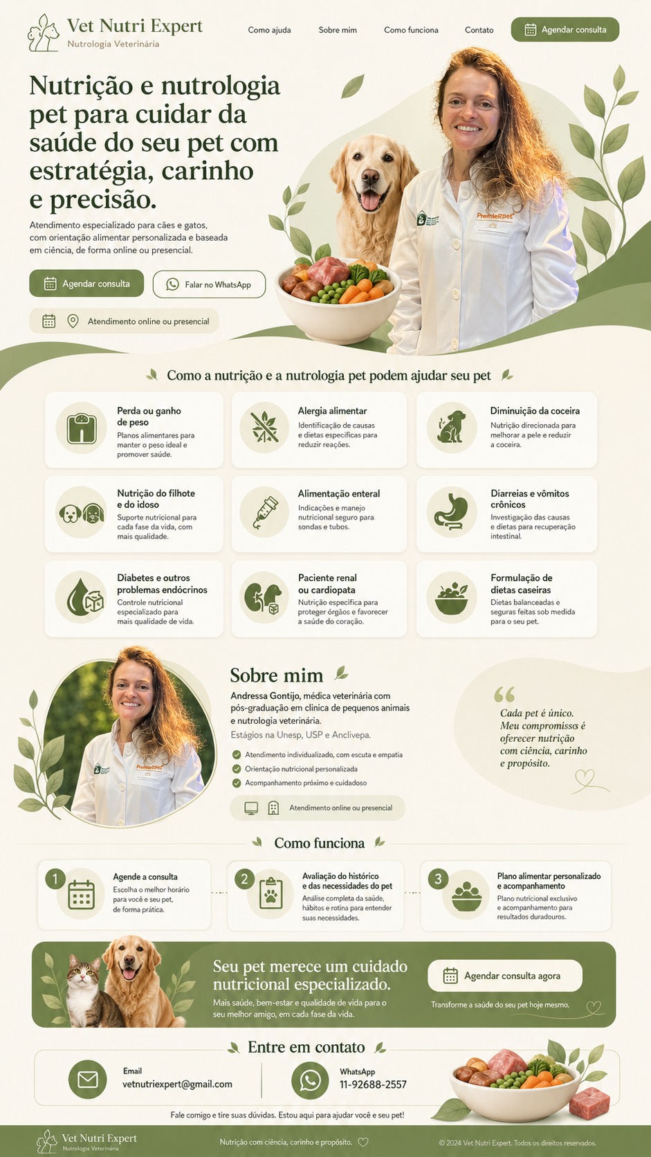 Retrato da nutricionista veterinária.